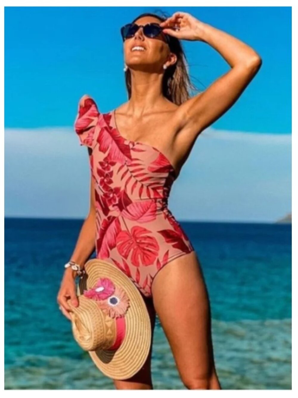 H&M Johanna Ortiz one shoulder swimsuit